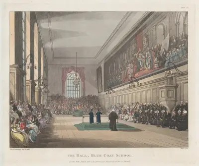 The Hall, Blue Coat School, Thomas Rowlandson