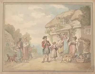 The Highland piper von Thomas Rowlandson