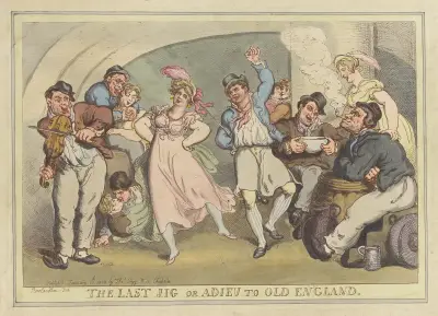 The last jig or adieu to Old England, Thomas Rowlandson