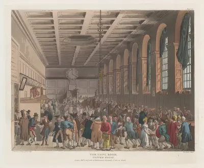 The Long Room, Custom House av Thomas Rowlandson