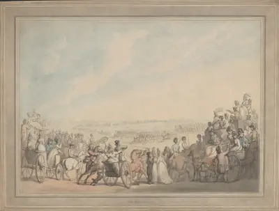 Mönstringen på Wimbledon Common av Thomas Rowlandson