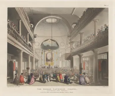 Det romersk-katolska kapellet, Lincoln's Inn Fields av Thomas Rowlandson