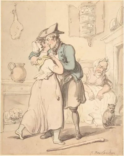 Sjömannens återkomst från aktiv tjänst av Thomas Rowlandson