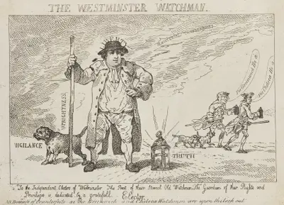 The Westminster watchman, Thomas Rowlandson