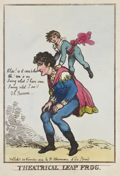 Theatrical leap frog, Thomas Rowlandson