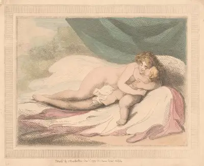 Venus embracing Cupid, Thomas Rowlandson