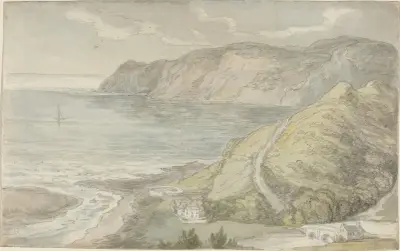 View from the Inn at Lynton (probably 1811) av Thomas Rowlandson