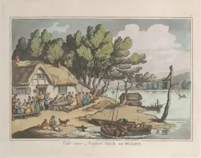 Vy nära Newport, Isle of Wight av Thomas Rowlandson