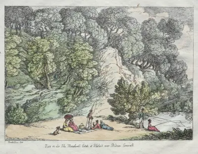 View on Sir John Moreshead’s Estate at Blisland near Bodmin, Cornwall av Thomas Rowlandson