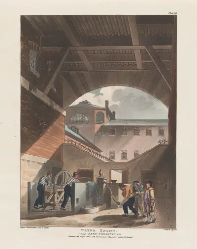 Water Engine, Cold-Bath Field’s Prison av Thomas Rowlandson