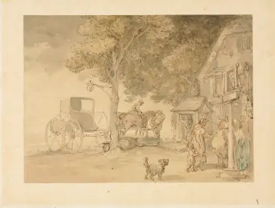 Watering Horses, Thomas Rowlandson