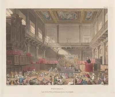 Whitehall av Thomas Rowlandson