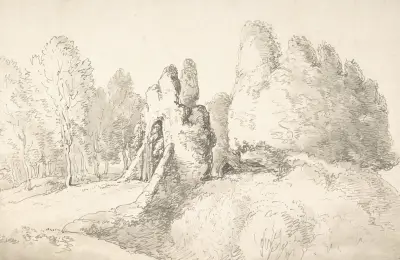 Skogslandskap med ruiner av Thomas Rowlandson
