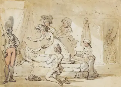 Sårad soldat av Thomas Rowlandson