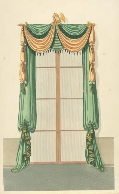 Zelené a zlaté drapérie 2, Thomas Sheraton