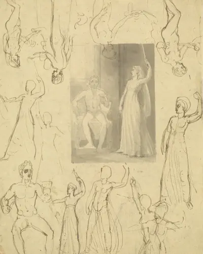 Entwurf für eine Buchillustration von Kirke und Odysseus von Thomas Stothard