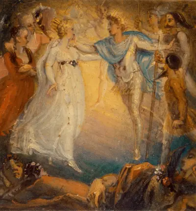 Oberon und Titania aus „Ein Sommernachtstraum“, Akt IV, Szene 1 von Thomas Stothard