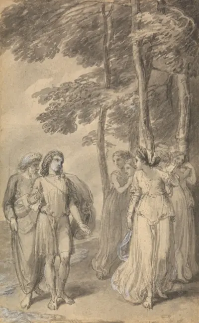 Jedna z sześciu ilustracji do „Przygód Telemacha, syna Odyseusza” Fénelona, 1784 – nr 1, Thomas Stothard