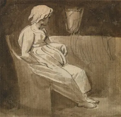 Sitzendes Mädchen an einer Urne von Thomas Stothard