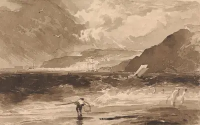 Lyme Regis, Dorsetshire, a Squall av Thomas Sully