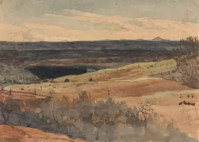 Böljande fält, berg i fjärran av Thomas Sully