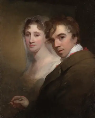 Självporträtt av konstnären när han målar sin hustru (Sarah Annis Sully) av Thomas Sully