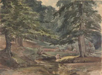 Wooded River Scene av Thomas Sully