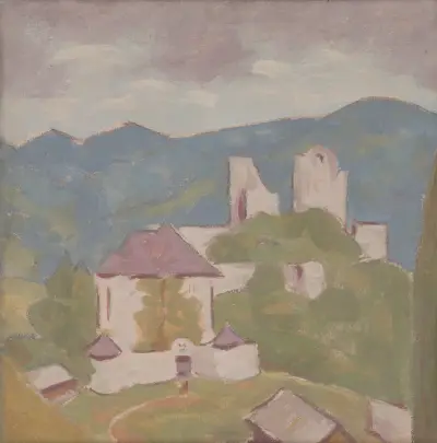 Landschaft mit Ruinen von Milan Thomka Mitrovský