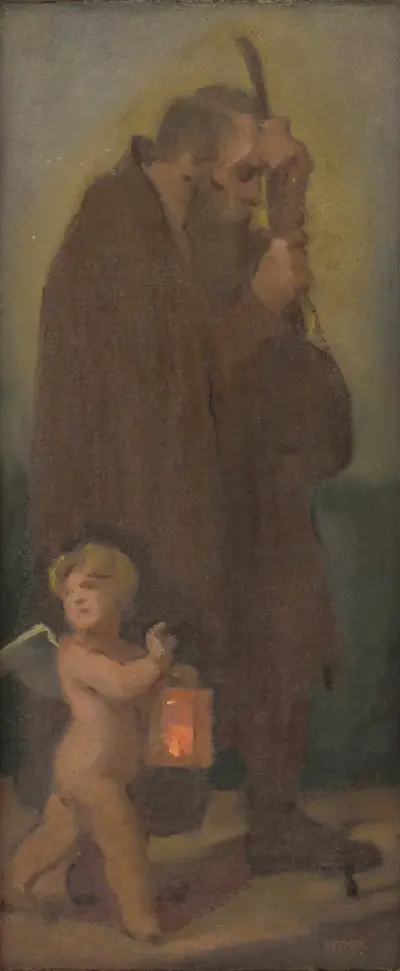 Studie von Pilgern mit Schutzengel – Ahasver von Milan Thomka Mitrovský
