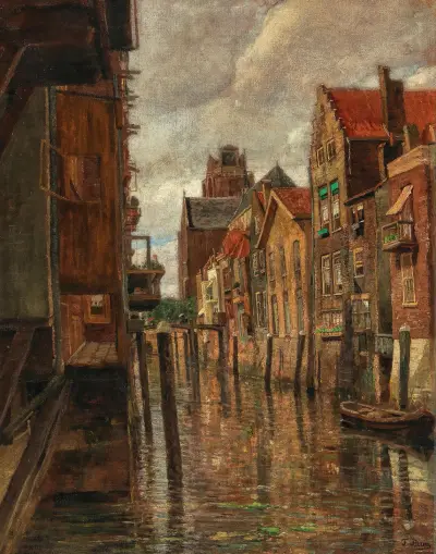 A canal in Dordrecht av Tina Blau
