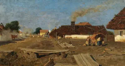 Eine Dorfstraße in Szolnok von Tina Blau