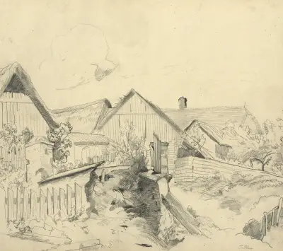 Bauernhäuser in Johnsbach von Tina Blau