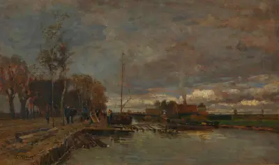 Kanal bei Amsterdam av Tina Blau