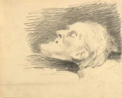 Rudolf von Alt am Sterbebett von Tina Blau