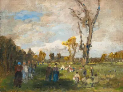Sunday In The Prater Gardens av Tina Blau