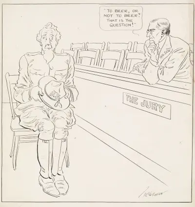 In the Hands of the Jury. Is he Pro or Anti-draught av John Tinney McCutcheon