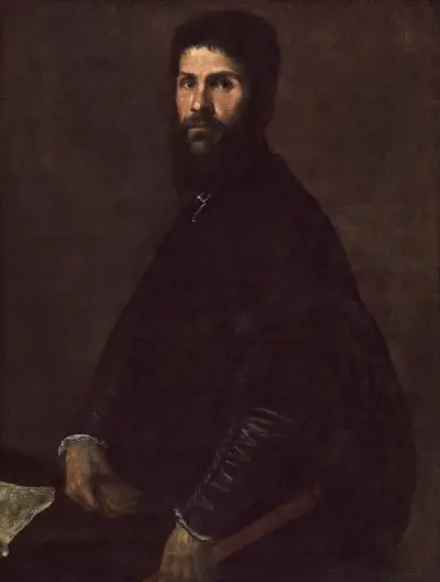 Man Holding a Flute av Titian