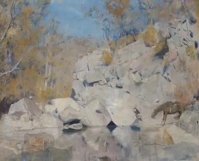 In a corner on the Macintyre av Tom Roberts