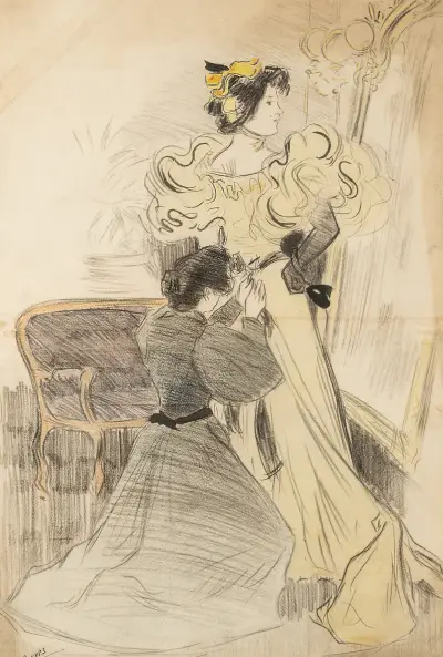 Dama y costurera av Joaquín Torres-García