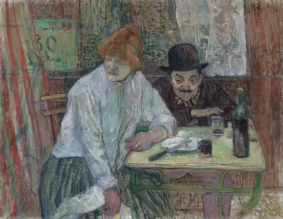 At the Café La Mie av Henri de Toulouse-Lautrec