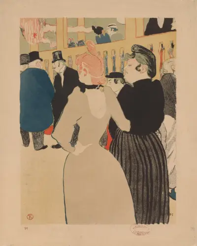 At the Moulin Rouge; La Goulue and Her Sister, 1892 – nr 1 av Henri de Toulouse-Lautrec