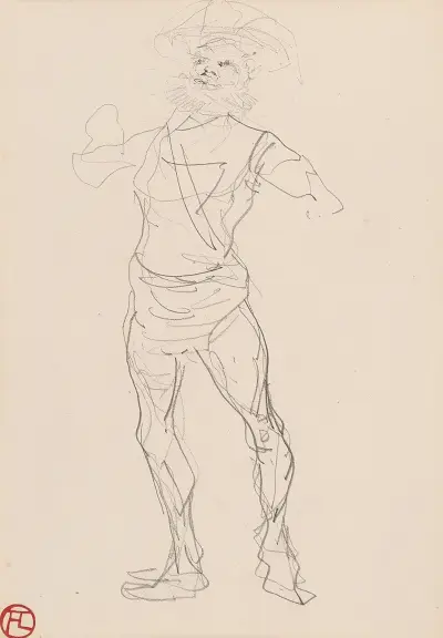 Homme debout av Henri de Toulouse-Lautrec