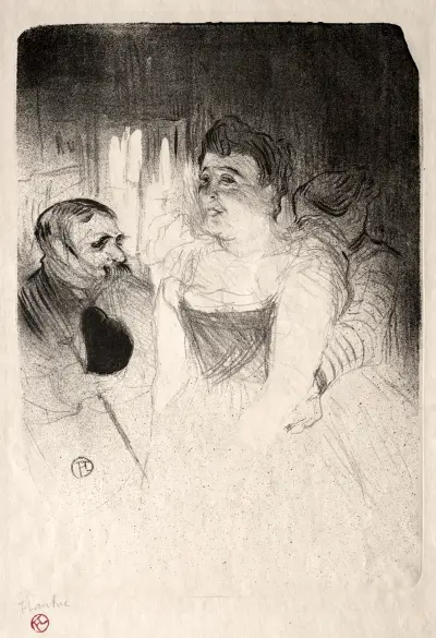 Judic in the Loge av Henri de Toulouse-Lautrec
