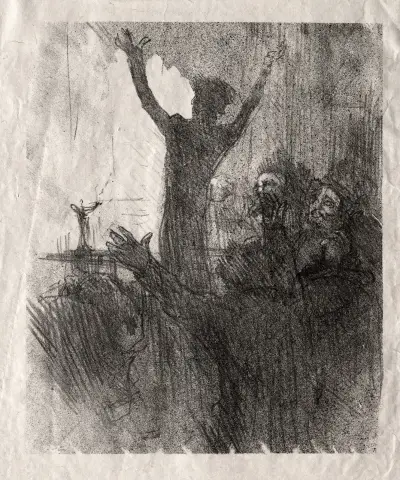 Schlomé Fuss à la Synagogue av Henri de Toulouse-Lautrec