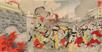 The Fall of Beijing av Toyohara Chikanobu