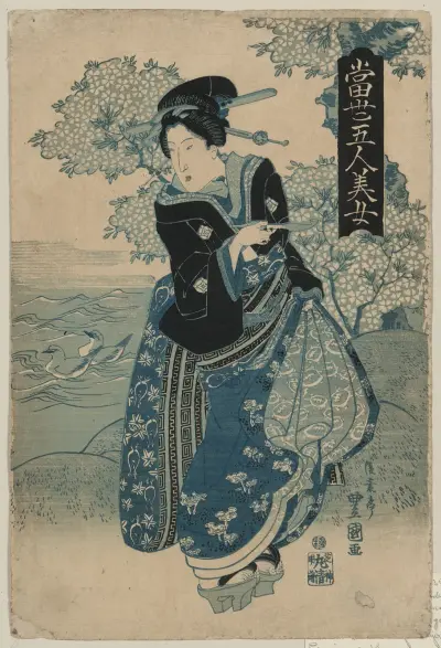 Kiseru o motsu onna av Toyokuni Utagawa