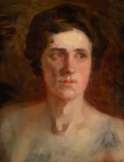 Head Study of a Woman, 1890 av Ľudovít Pitthordt