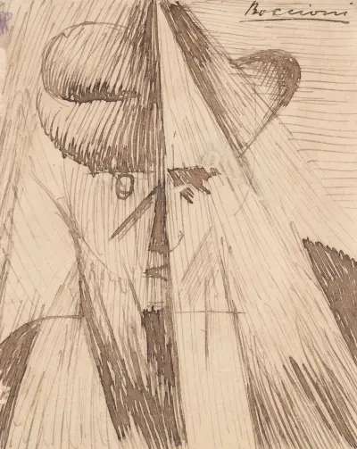 Head Against the Light (The Artist’s Sister) av Umberto Boccioni