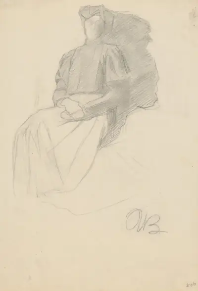 Seated Woman with a Dark Blouse av Umberto Boccioni
