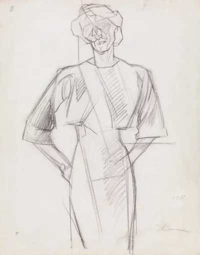 Study for Female Figure (Ines) av Umberto Boccioni